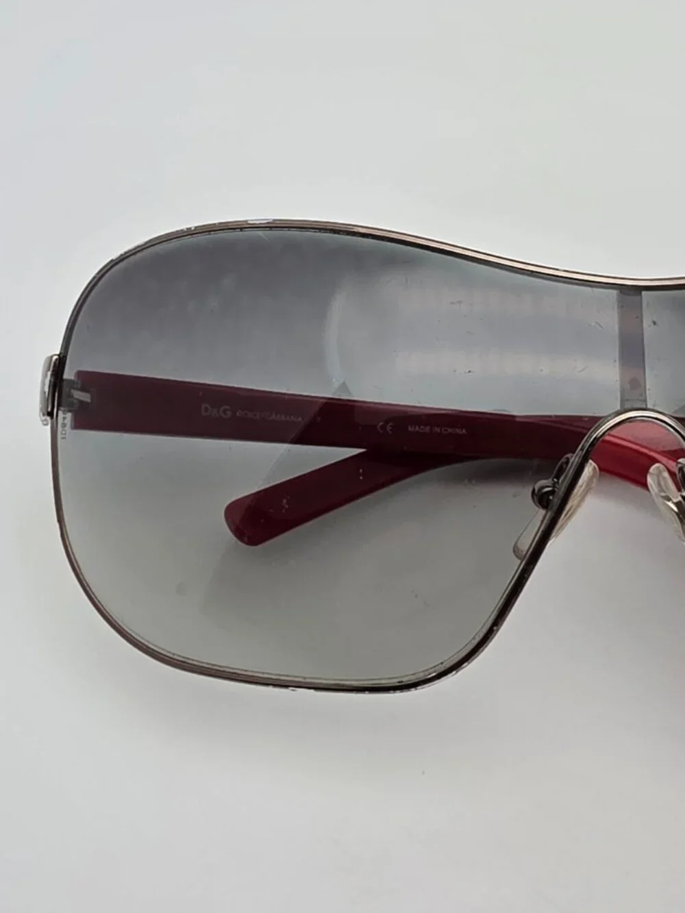 Dolce & Gabbana D&G6053 328/8G Gunmetal Plaid Frame Grey Lens Shield Sunglasses